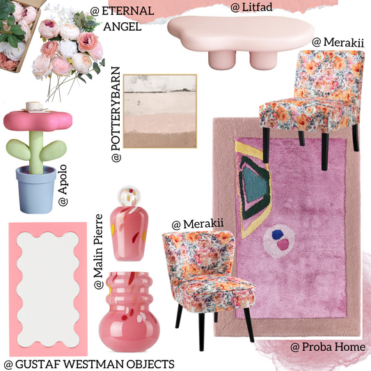 Floral Side Chair - Pink Home Decor