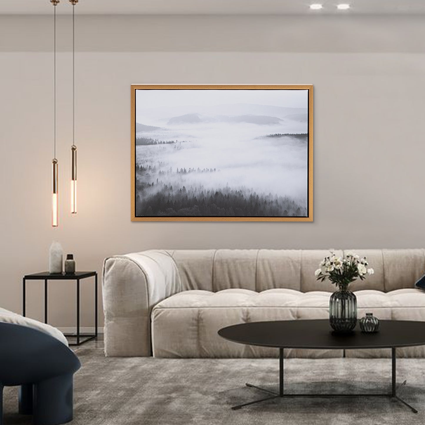 Clouds Organic Shapes Canvas Wall Art