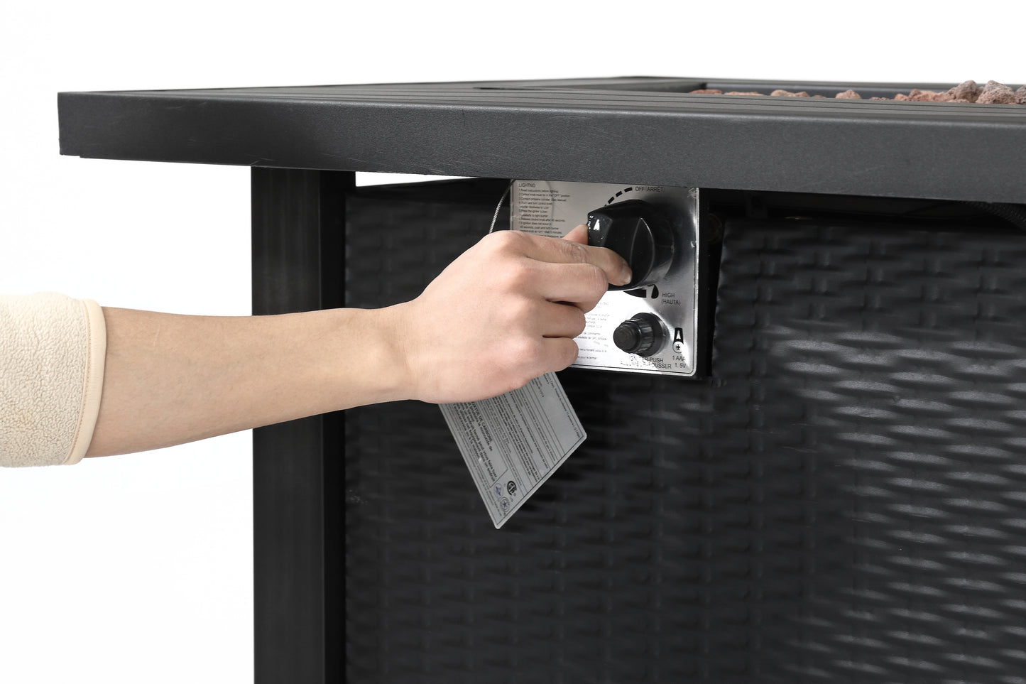 7 Piece Patio Dining Fire Pit Set