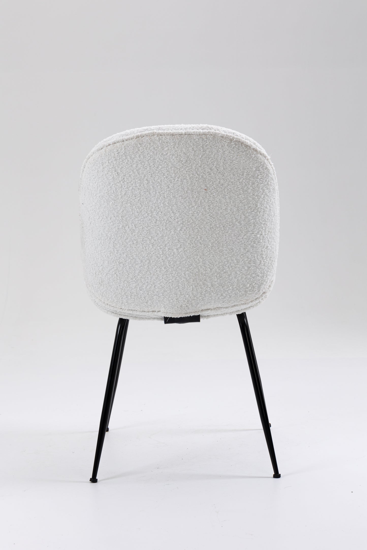 Upholstered Dining Chair with Metal Legs - White Boucle