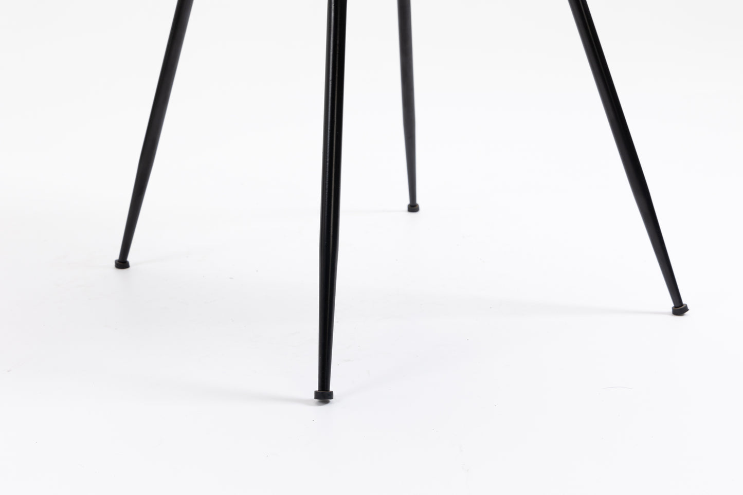 Upholstered Dining Chair with Metal Legs - Two Tone Taupe Velvet