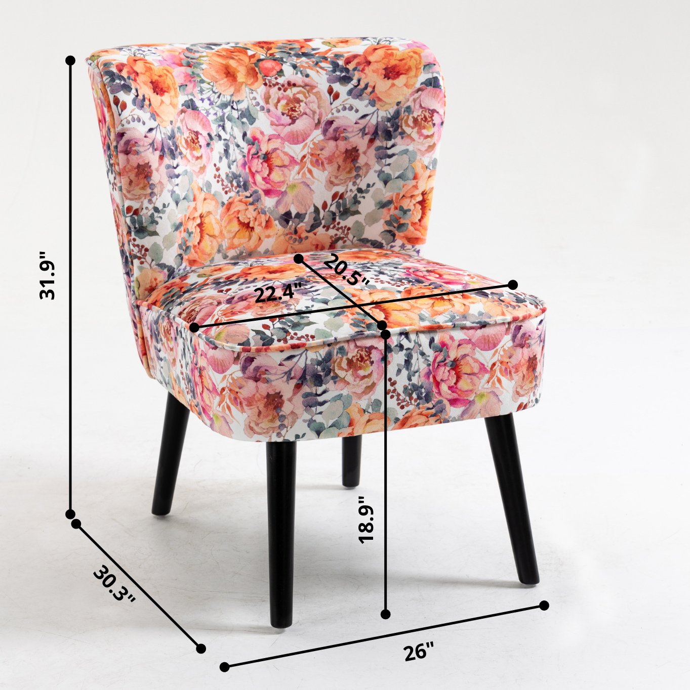 Curved Back Accent Chair