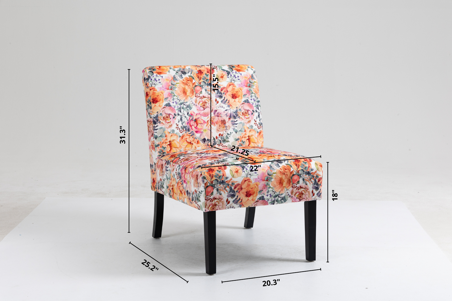 Floral Upholstered accent side chair