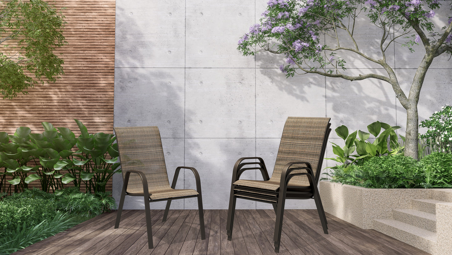 Stacking patio armchairs