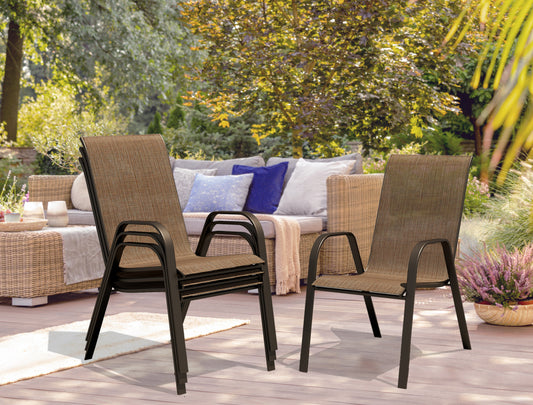 Stacking patio armchairs