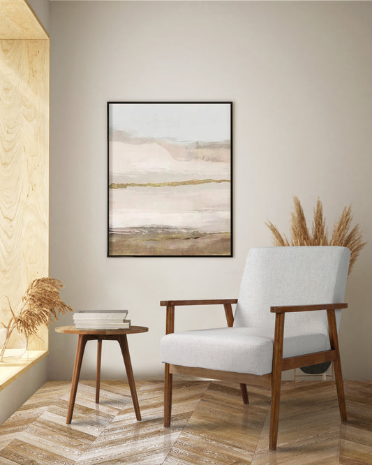 Solid wood upholstered armchair - Beige