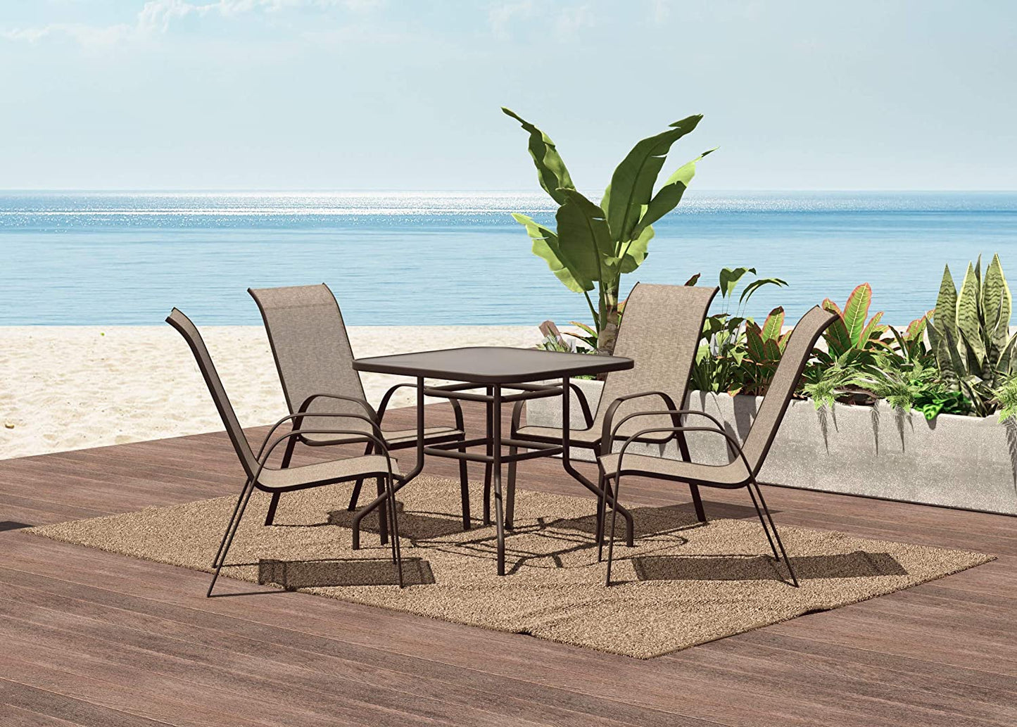 5-Piece Weatherproof Outdoor Patio Dining Set